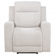Pemberly Row Transitional Upholstered Chenille Power Recliner in Ivory