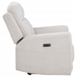 Pemberly Row Transitional Upholstered Chenille Power Recliner in Ivory