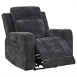 Pemberly Row Transitional Chenille Power Recliner Chair in Dark Gray
