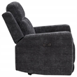 Pemberly Row Transitional Chenille Power Recliner Chair in Dark Gray
