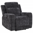 Pemberly Row Transitional Chenille Power Recliner Chair in Dark Gray