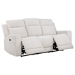 Pemberly Row 2-Piece Chenille Power Reclining Sofa Set in Ivory White