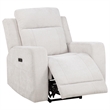 Pemberly Row 3-Piece Chenille Power Reclining Sofa Set in Ivory White