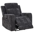 Pemberly Row 3-Piece Chenille Power Reclining Sofa Set in Dark Gray