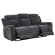 Pemberly Row 3-Piece Chenille Power Reclining Sofa Set in Dark Gray