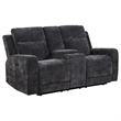 Pemberly Row 2-Piece Chenille Power Reclining Sofa Set in Dark Gray