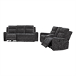 Pemberly Row 2-Piece Chenille Power Reclining Sofa Set in Dark Gray