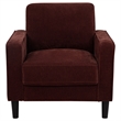 Pemberly Row 3-Piece Upholstered Fabric Track Arm Sofa Set in Rust Red