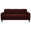 Pemberly Row 2-Piece Upholstered Fabric Track Arm Sofa Set in Rust Red