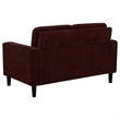 Pemberly Row 2-Piece Upholstered Fabric Track Arm Sofa Set in Rust Red