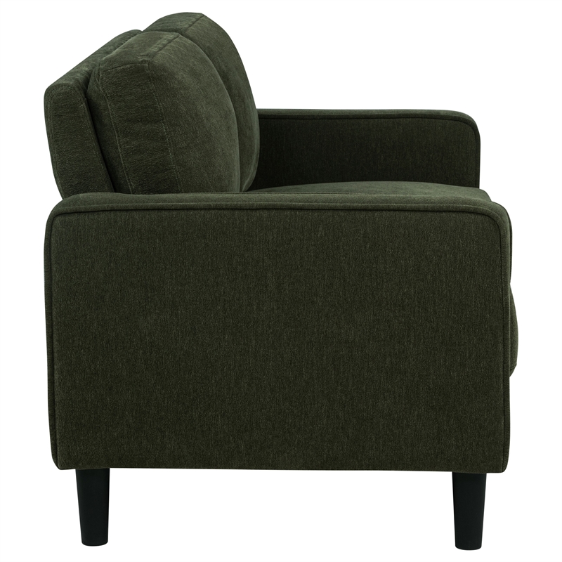 Pemberly Row 2-Piece Fabric Track Arm Sofa Set in Matcha Green