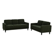 Pemberly Row 2-Piece Fabric Track Arm Sofa Set in Matcha Green