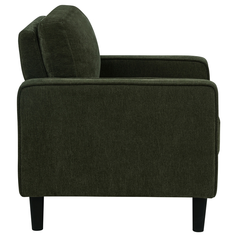 Pemberly Row 3-Piece Fabric Track Arm Sofa Set in Matcha Green