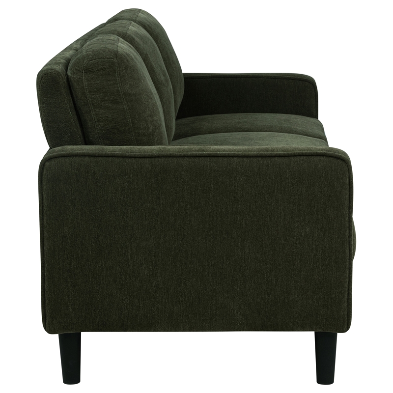 Pemberly Row 3-Piece Fabric Track Arm Sofa Set in Matcha Green