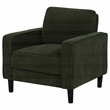 Pemberly Row Transitional Fabric Track Arm Accent Chair in Matcha Green