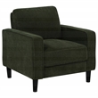 Pemberly Row Transitional Fabric Track Arm Accent Chair in Matcha Green