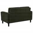 Pemberly Row Upholstered Fabric Track Arm Loveseat in Matcha Green