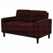 Pemberly Row Transitional Fabric Track Arm Loveseat in Rust Red