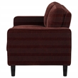 Pemberly Row Transitional Fabric Track Arm Loveseat in Rust Red