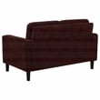 Pemberly Row Transitional Fabric Track Arm Loveseat in Rust Red