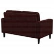 Pemberly Row Transitional Fabric Track Arm Loveseat in Rust Red