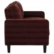 Pemberly Row Transitional Fabric Track Arm Loveseat in Rust Red