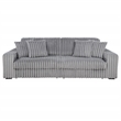 Pemberly Row Channel Tufted Fabric Dual Power Chaise Sofa in Gray