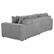 Pemberly Row Channel Tufted Fabric Dual Power Chaise Sofa in Gray