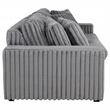 Pemberly Row Channel Tufted Fabric Dual Power Chaise Sofa in Gray