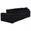 Pemberly Row Channel Tufted Fabric Dual Power Chaise Sofa in Black