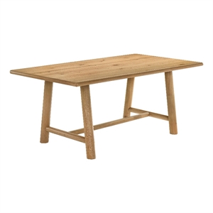 Pemberly Row 71&quot Rectangular Transitional Wood Dining Table in Washed Oak
