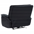 Pemberly Row Transitional Tufted Leather Dual Power Recliner Chair in Black