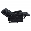 Pemberly Row Transitional Tufted Leather Dual Power Recliner Chair in Black
