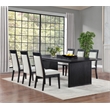 Pemberly Row 7-Piece Wood Extension Leaf Dining Table Set in Black/Ivory