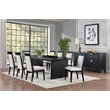 Pemberly Row 9-Piece Wood Extension Leaf Dining Table Set in Black/Ivory