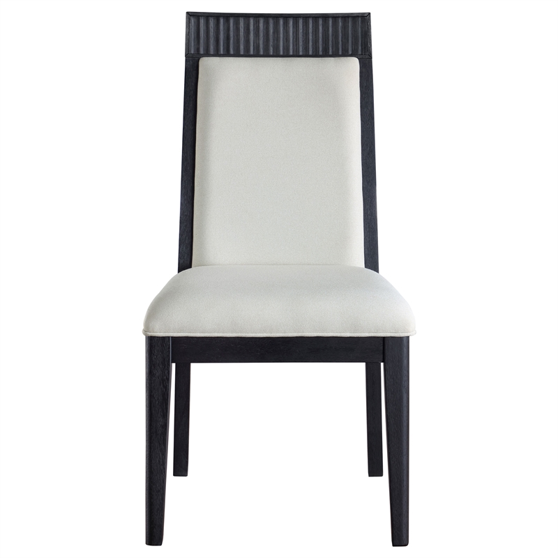 Pemberly Row 9-Piece Wood Extension Leaf Dining Table Set in Black/Ivory