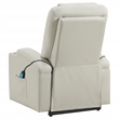 Pemberly Row Transitional Faux Leather Power Lift Massage Recliner in Ivory