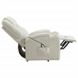 Pemberly Row Transitional Faux Leather Power Lift Massage Recliner in Ivory