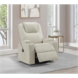 Pemberly Row Transitional Faux Leather Power Lift Massage Recliner in Ivory