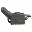 Pemberly Row Transitional Faux Leather Power Lift Massage Recliner in Gray
