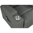 Pemberly Row Transitional Faux Leather Power Lift Massage Recliner in Gray