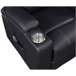 Pemberly Row Upholstered Faux Leather Power Lift Massage Recliner in Black
