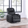 Pemberly Row Upholstered Faux Leather Power Lift Massage Recliner in Black