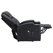 Pemberly Row Upholstered Faux Leather Power Lift Massage Recliner in Black