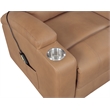 Pemberly Row Upholstered Faux Leather Power Lift Massage Recliner in Camel