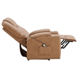 Pemberly Row Upholstered Faux Leather Power Lift Massage Recliner in Camel