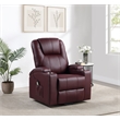 Pemberly Row Upholstered Faux Leather Power Lift Massage Recliner in Wine