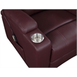 Pemberly Row Upholstered Faux Leather Power Lift Massage Recliner in Wine