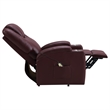 Pemberly Row Upholstered Faux Leather Power Lift Massage Recliner in Wine