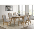 Pemberly Row 7-Piece Wood & Fabric Dining Set in Weathered Natural/Gray